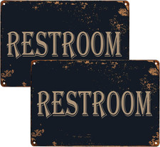 Restroom Vintage Metal Sign Bathroom Door Signs for Offices Businesses Restauran