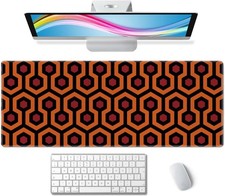 The Shining Carpet Desk Mat Orange Black Large Extended Mouse Pad XL Desk Pad
