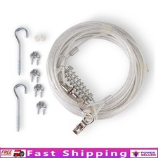 Heavy Duty Vinyl Trolley Cable Tie-Out Dogs 60ft W/ 10ft Runner Secure Safe Play