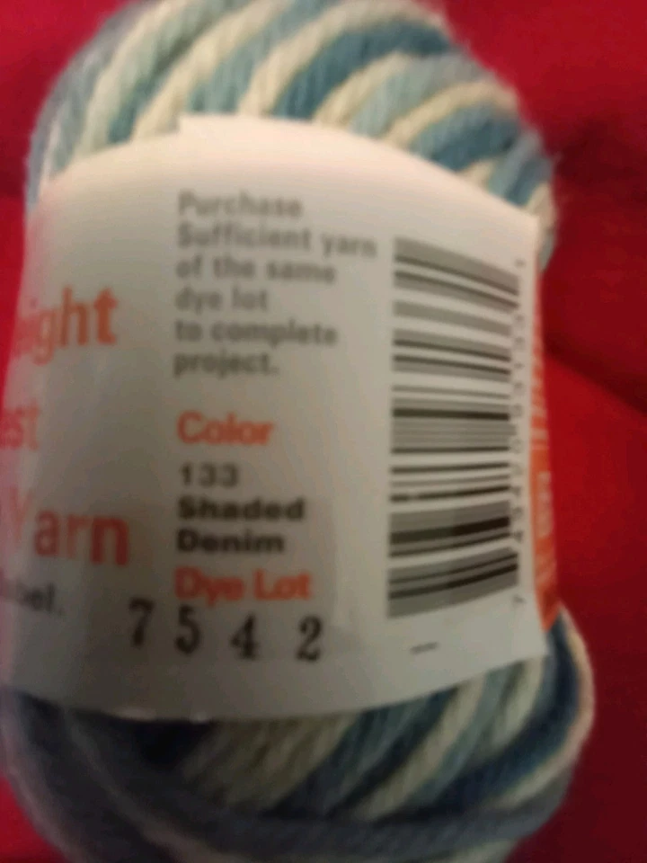 1 ball Peaches & Creme Blue ombre shaded denim 133 Cotton Yarn knitting crochet - Image 3 of 4