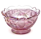 Fenton Fairy Lamp Strawberry Pink Iridescent Carnival Glass - Base Only Small **