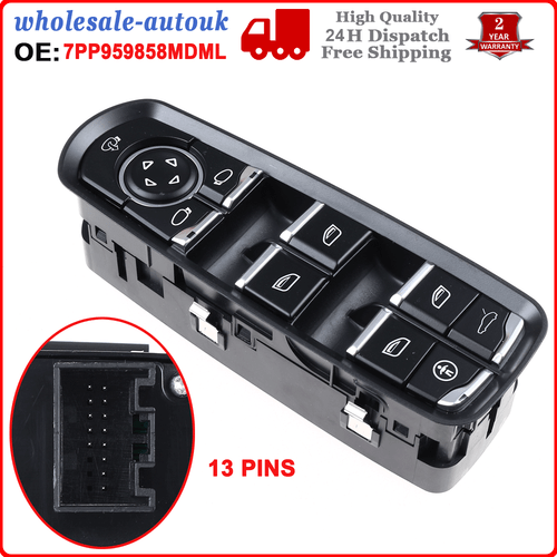 7PP959858MDML Master Window Switch Console For Porsche Panamera Cayenne NEW - Picture 2 of 10
