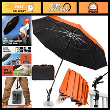 60" Folding Magnetic Umbrella - 600lb Suction Base, 2-in-1 Sun  Rain Protection