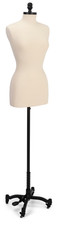 Displays2Go Female Dress Form Mannequin Pinnable Torso Adjustable Rolling Stand