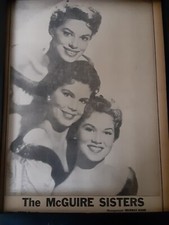 The McGuire Sisters Rare Original Promo Poster Ad Framed!