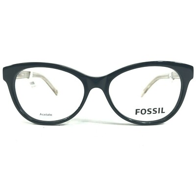 Fossil Eyeglasses Frames FOS6044 HIM Black Round Cat Eye Thick Rim 52-16-140