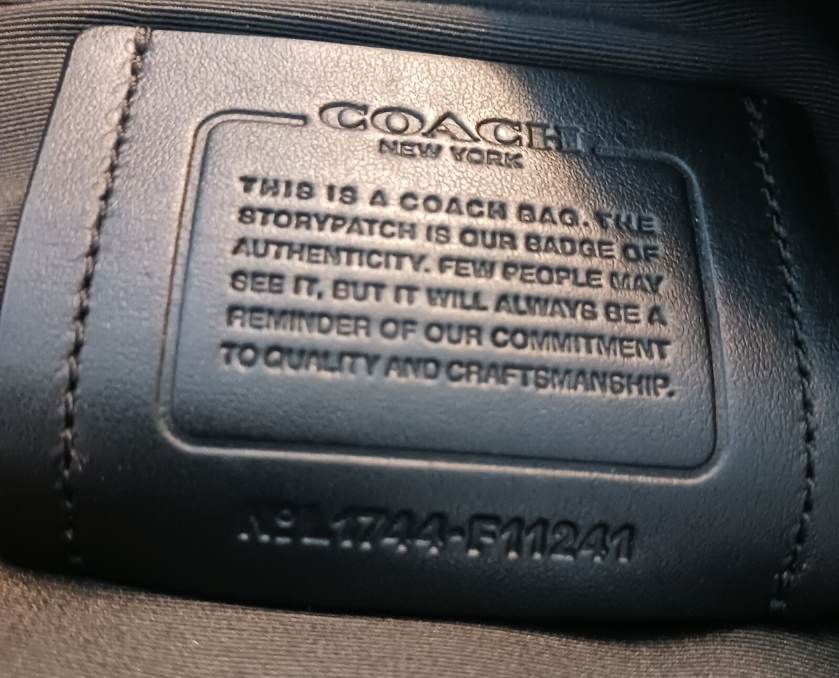 Coach LARGE F11241 Charles Black Fold Over Whipstitch Detail
