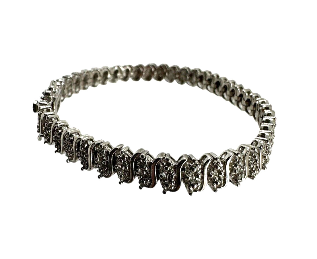 RSE Solid Sterling Silver Diamond Accent Tennis B… - image 4