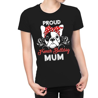 1Tee Damen T-Shirt Stolze Französische Bulldogge Mama