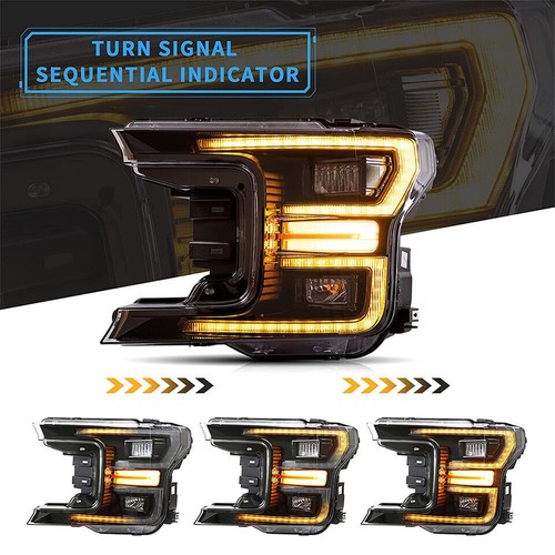 4PCS VLAND LED Black Headlights&Smoked Tail Lights For Ford F-150 2018-2020 Lamp - Picture 4 of 6
