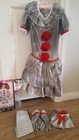 FEMALE CARNEVIL EVIL CLOWN PENNYWISE IT INSPIRED CHILD COSTUME - SIZE: M (7-8) — photo 3