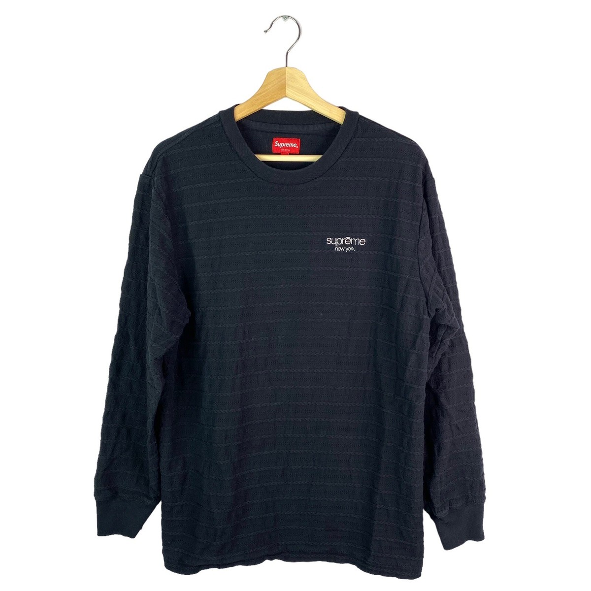 Supreme Rope Stripe L/S Top Black From Fall/Winter 2018 Season 