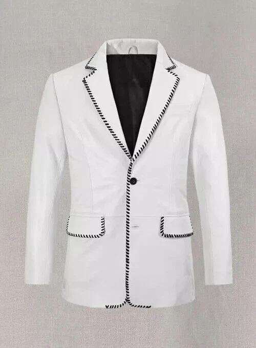 New Men's White TWO BUTTON Blazer 100% Pure Lambskin Stylish Slim Fit Blazer