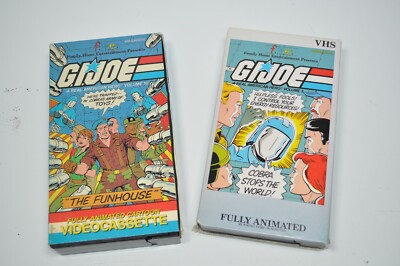 LOT of 2 GI Joe VHS Cartoon Movies The Funhouse; Cobra Stops the World  f.h.e.
