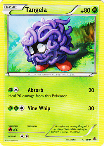 4x Tangela - 4/160 - Common Primal Clash Pokemon Near Mint