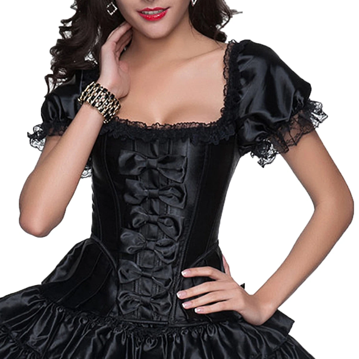 Corsetto SUKUTU In Pizzo Gotico Retrò – Top Aderente Con Chiusura Frontale, Intimo Modellante - 2