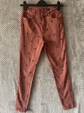 TU WOMENS DENIM JEANS POLKA DOT PATTERN SKINNY SIZE UK 10 REGULAR