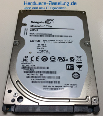 Seagate Momentus Thin 320GB SATA 2,5'' 3G 5.4K ST320LT012 9WS14C-500 0001SDM1