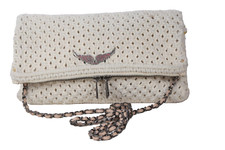 Zadig & Voltaire Cream Rock Macrame Chain Shoulder Bag