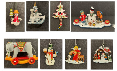 Vintage Kathe Wohlfahrt Hand Painted Christmas Ornaments - New With Tags