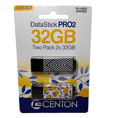 Centon 32GB USB2.0 DataStick Pro2 Thumb Drive (2 Pack) - NEW