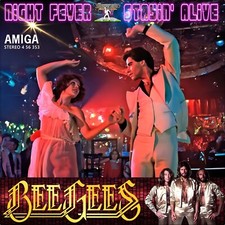 7" BEE GEES Stayin' Alive JOHN TRAVOLTA Saturday Night Fever AMIGA 1980 like NEW
