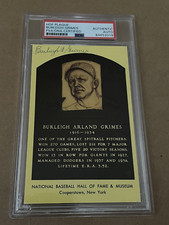 Burleigh Grimes PSA DNA Signed Gold Hall Of Fame Plaque Autograph