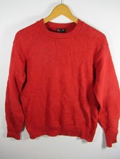 Vintage 80s Robert Bruce Wool Blend Sweater Men XL Red Pullover USA Union Label