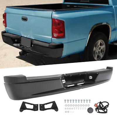 Black Steel Rear Step Bumper w/ Brackets Assembly For Dodge Ram Dakota 2005-2011