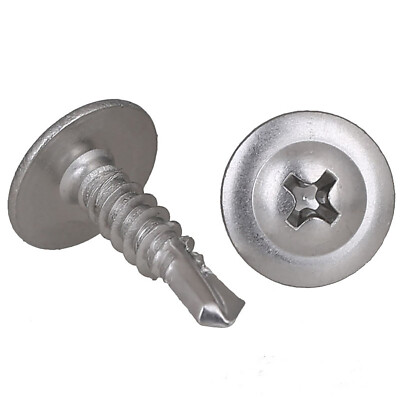 NINDEJIN 30pcs Washer Head Phillips Self Drilling Tapping Screw 410 Stainless Steel M42 M48 Hardiflex Screw For Metal Wood Sheet I2061799116