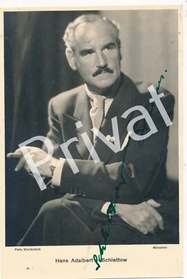 Autographe Hans Adalbert Schlettow Acteur Dédicacé M1.45 - Photo 1/2