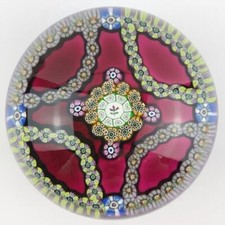 Perthshire 1974D Millefiori Garland Central Colored Flower Cane Paperweight