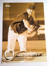 2018 Topps Pro Debut Jumbo 5x7 Jordan Humphreys Mets 5 Gold 03/10