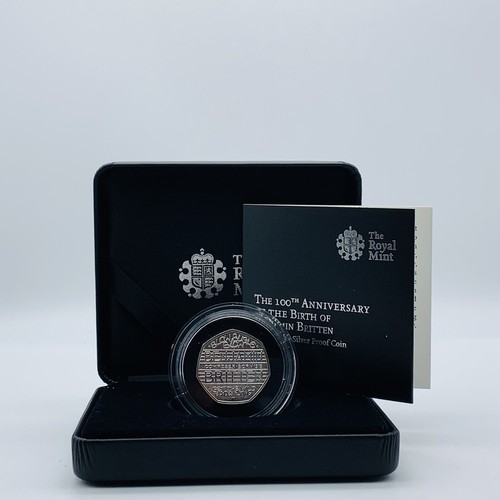 SCARCE 2013 ROYAL MINT SILVER PROOF BENJAMIN BRITTEN ANNIVERSARY 50P PENCE COIN - Picture 2 of 7