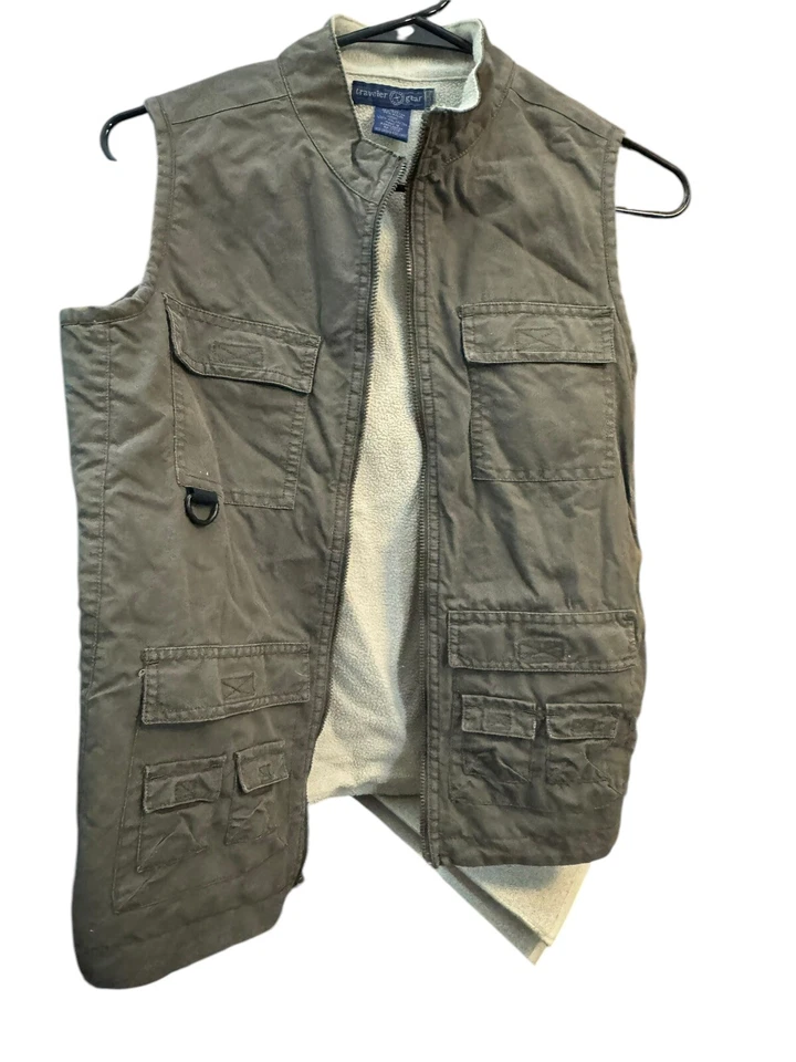 复古 Travelers Gear Cherokee 品牌男孩羊毛衬里工装背心 L 10/12 绿色 — 第 2/4 张图片