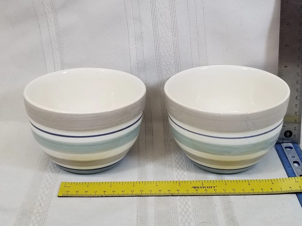 2 tigelas de sopa de cereais para todos os fins listras azuis Dumont - Imagem 4 de 4