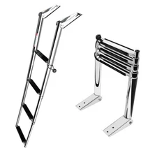 Boat Platform Telescoping Extension Ladder Stainless Steel 4 Step Ladder Board