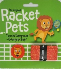 Brand New Racket Pets Tennis Dampener and Overgrip Set Lion