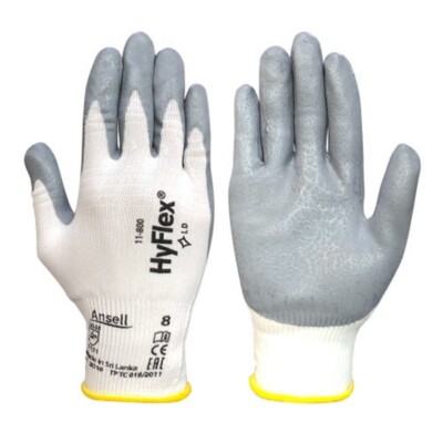 Ansell HyFlex 11-800 Nylon Glove 1 Pairs / Gray Foam Nitrile Coating / Size 9