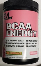 Evlution Nutrition BCAA Energy - PINK LEMONADE - 30 Servs - 9.42 oz - Ex 9/2026
