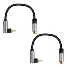 RCA Audio Extension Cable 2 Pack , 90 Degree RCA Male to Female Lead Cable, Dig