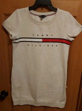 Tommy Hilfiger Dress T-Shirt Sweatshirt Womens Size Medium M Gray Grey Logo Y2K