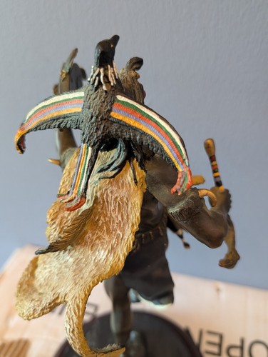 Franklin Mint SPIRIT OF THE BLACKBIRD American Indian Bronze Statue BOXED COA - Picture 7 of 10