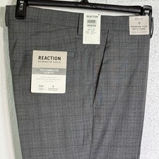 Kenneth Cole Reaction Men's Slim-Fit Stretch Dress Pants Dark Grey 36x34 95