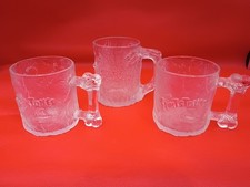 Lot of 3 McDonalds Flintstones Glass Mug 2 Pre-Dawn & 1 TreeMendous VTG 1993
