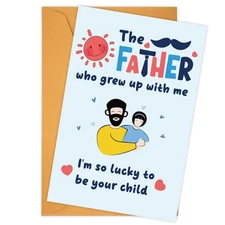 NQEUEPN New Dad 1st Birthday Card with Envelope Multicolor Father's Day Gift