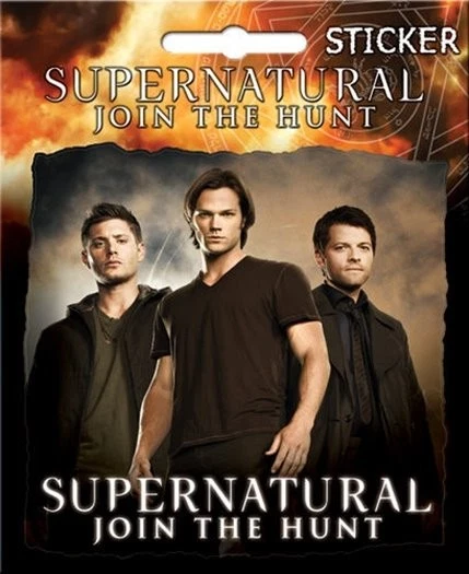 Supernatural TV Series Sam, Dean and Castiel Peel Off Sticker NEW SEALED