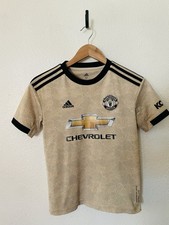Adidas Manchester United Shirt Youth M Beige Away Kit 2019/20 Jersey Parley Kids
