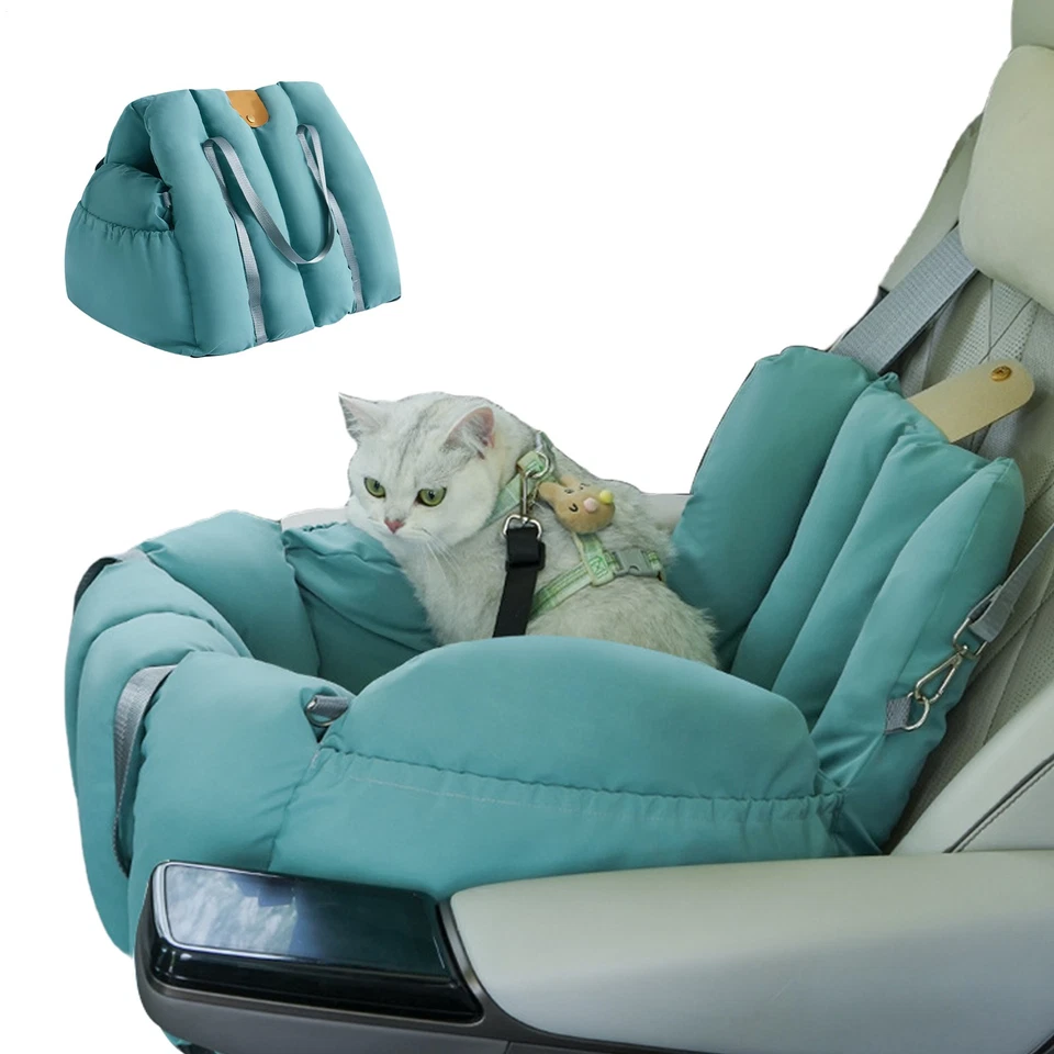Asiento de coche para perros mascotas cachorros asiento elevador gato transporte de viaje cama para gatos y perros pequeños Foto 2 de 4