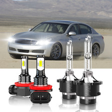 For 2007-2008 Infiniti G35 Hidled Headlight Highlow Beam Fog Light Bulbs Kit
